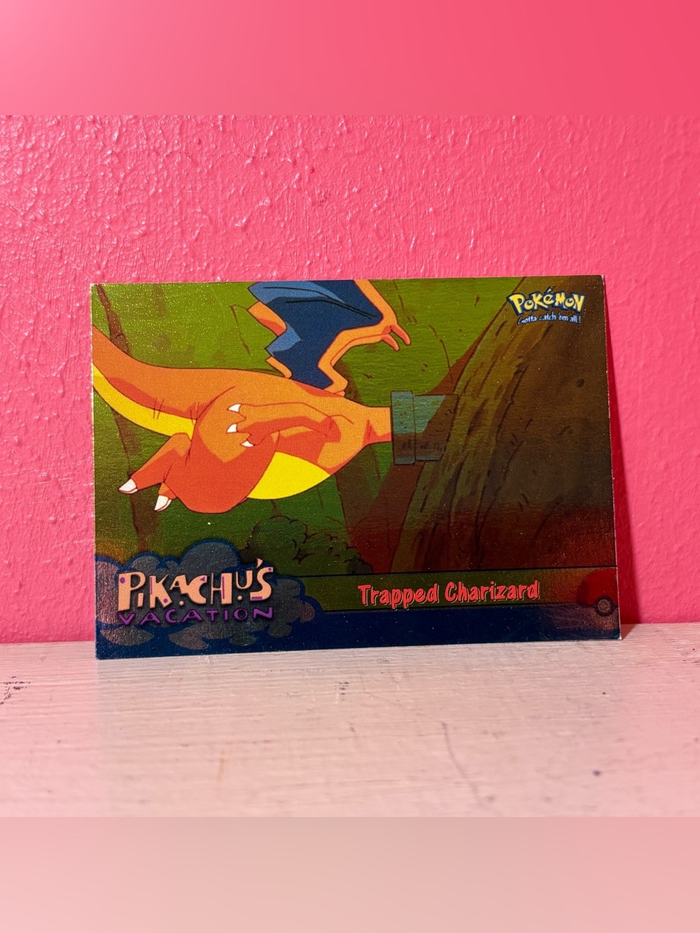 RETRO Pikachus Vacation Topps Orange Trapped Charizard Collectible Trading Card